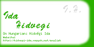 ida hidvegi business card